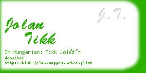 jolan tikk business card